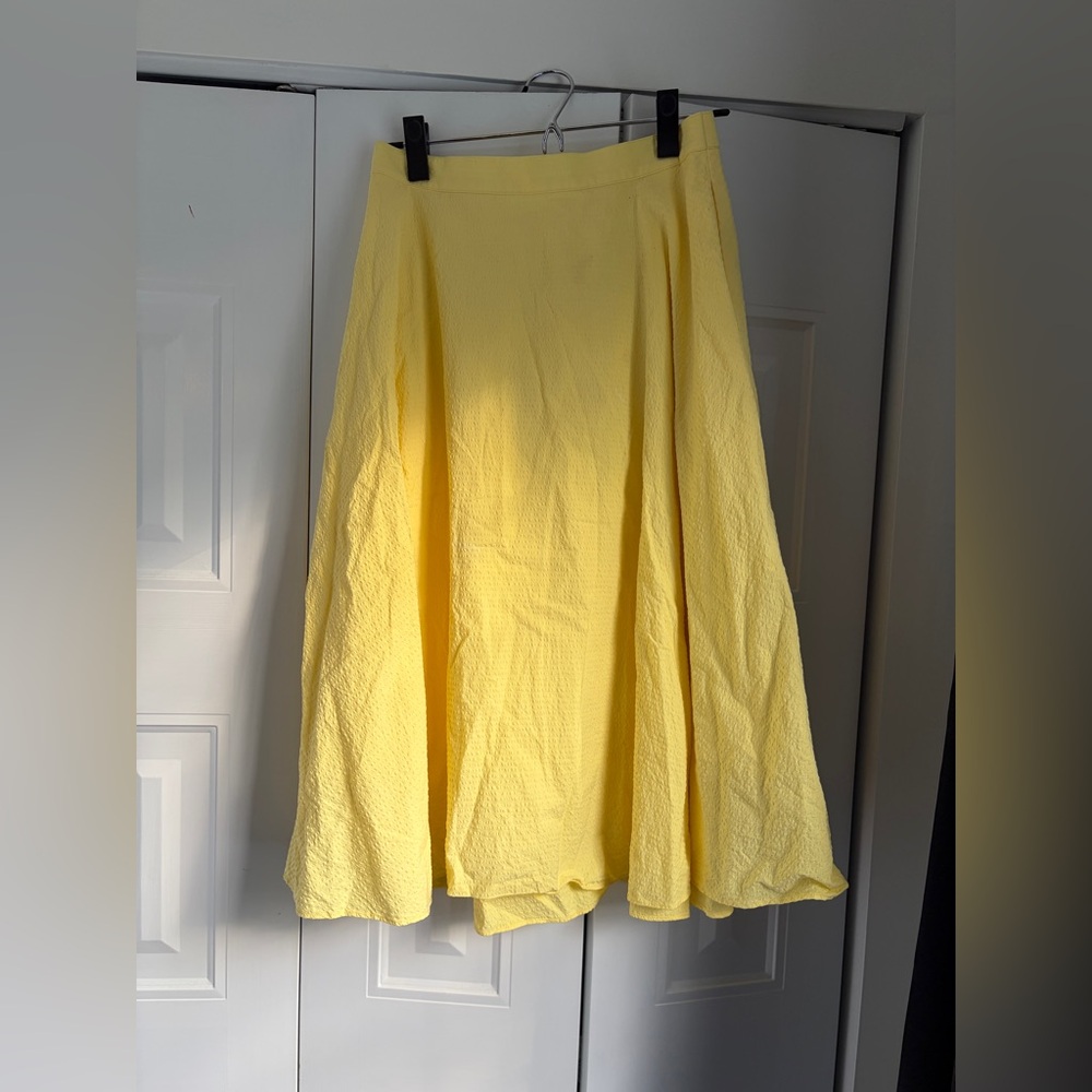 Uniqlo Yellow Circle Midi Skirt